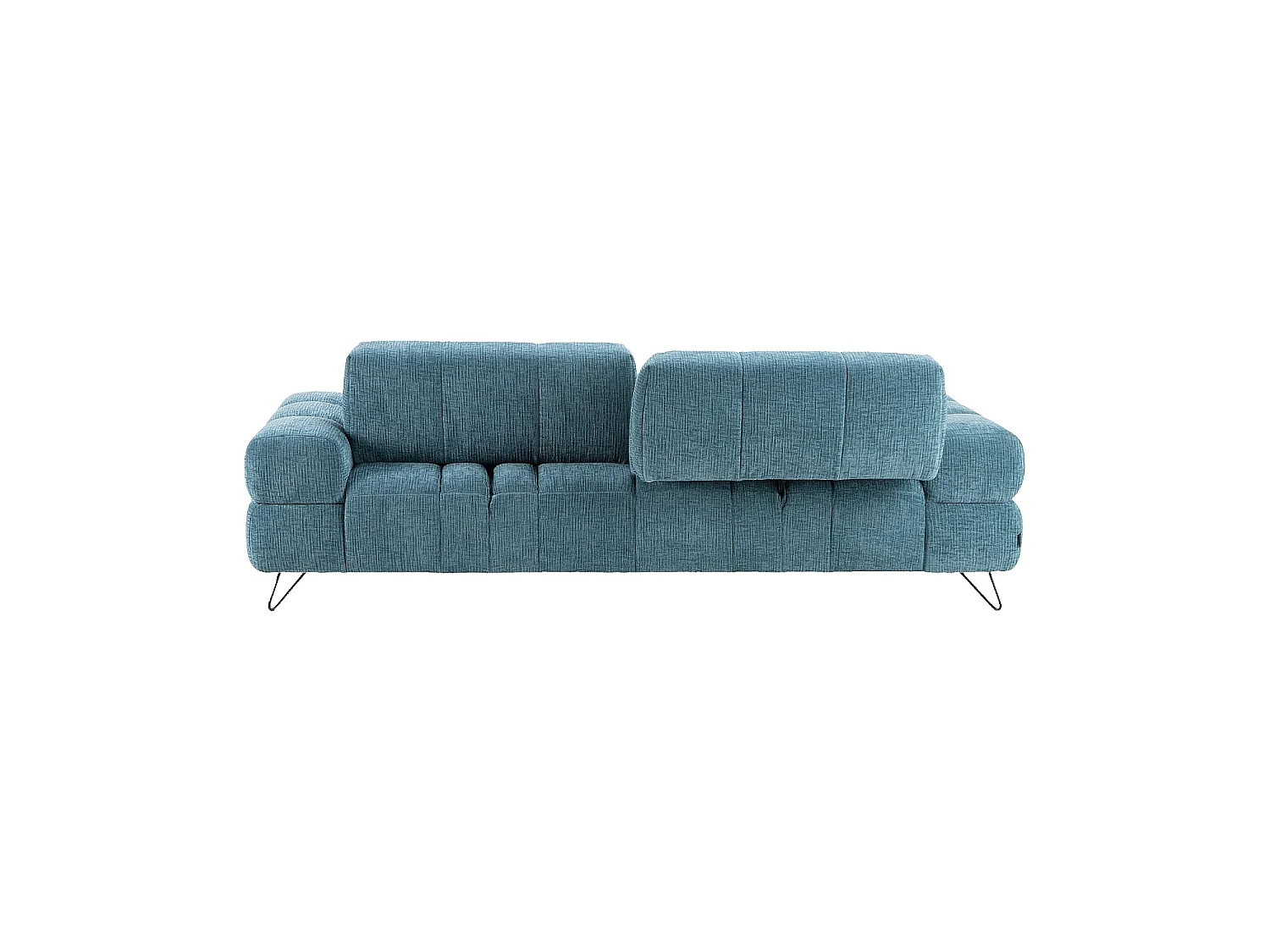 Habitat - Canapé 2 places en tissu texturé avec dossier avance-recule - Bleu canard - Livea