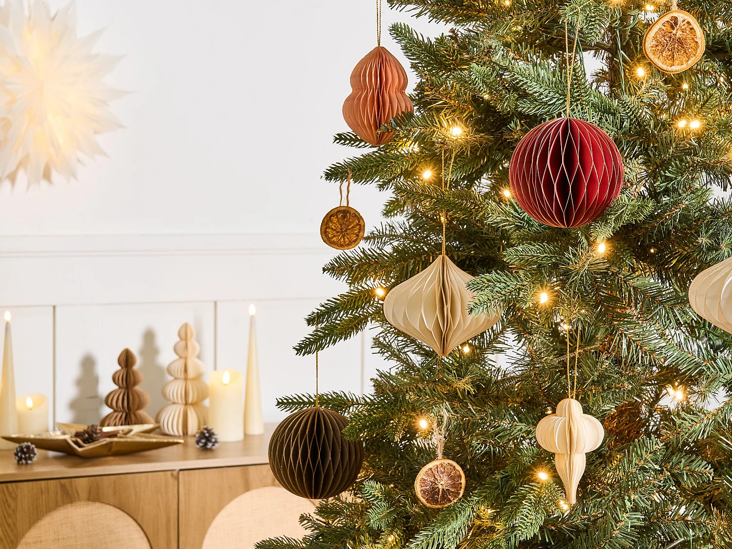 Lot de 20 décorations pour sapin de Noël STORA Papier Multicolore