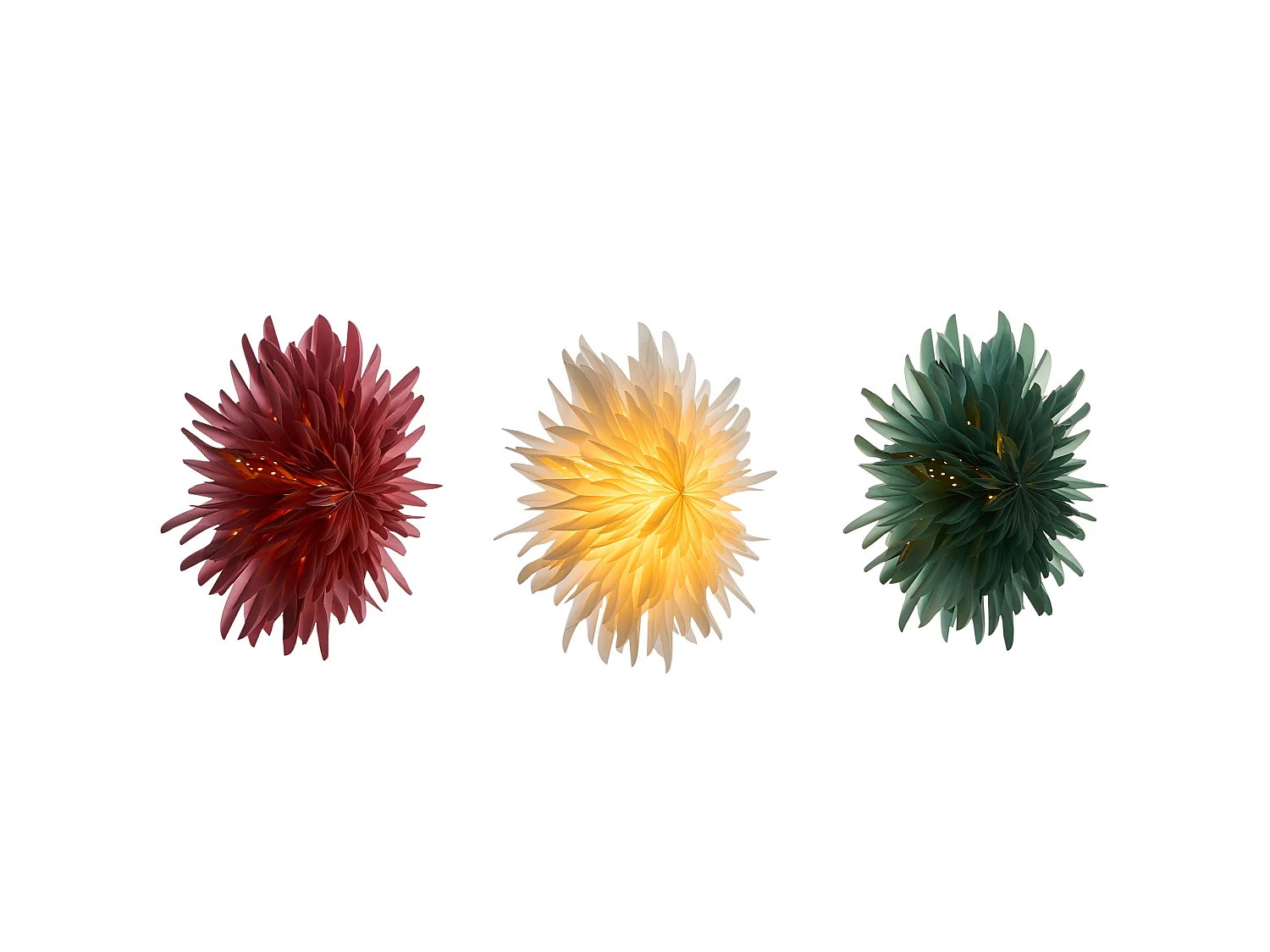 Lot de 3 décorations suspendues LED GROVLAN 41 cm Étoile Multicolore