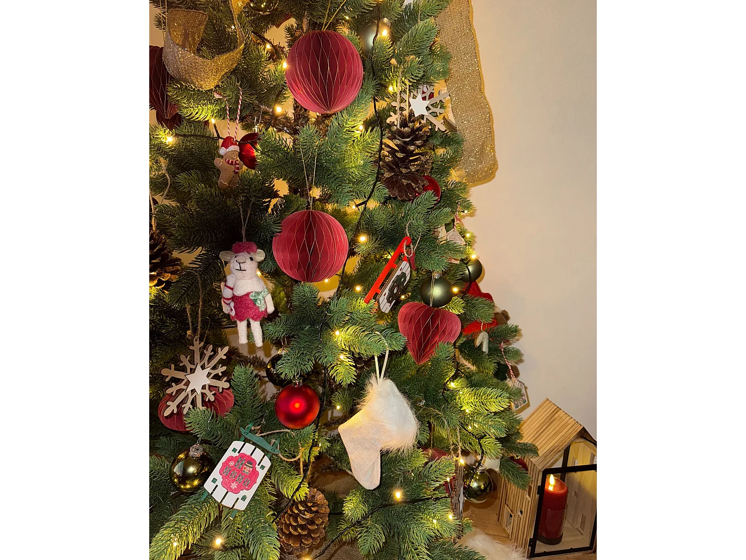 Lot de 18 décorations pour sapin de Noël SUSA Papier Rouge