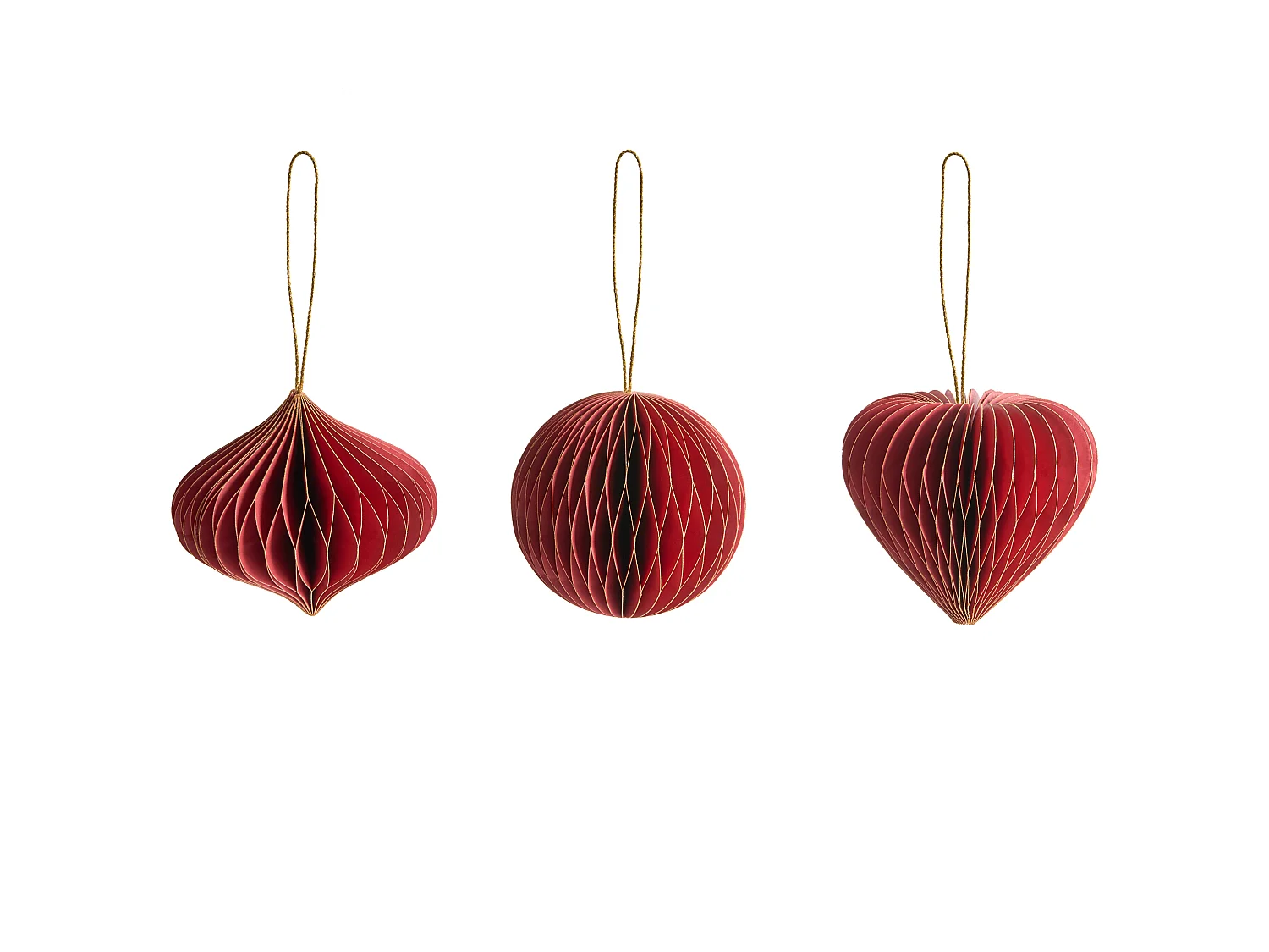 Lot de 18 décorations pour sapin de Noël SUSA Papier Rouge
