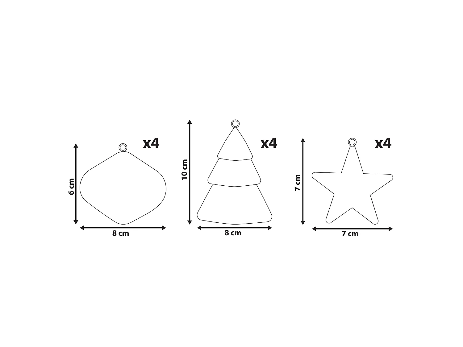 Lot de 12 décorations pour sapin de Noël GIDEALVEN Papier-mâché Rouge/blanc