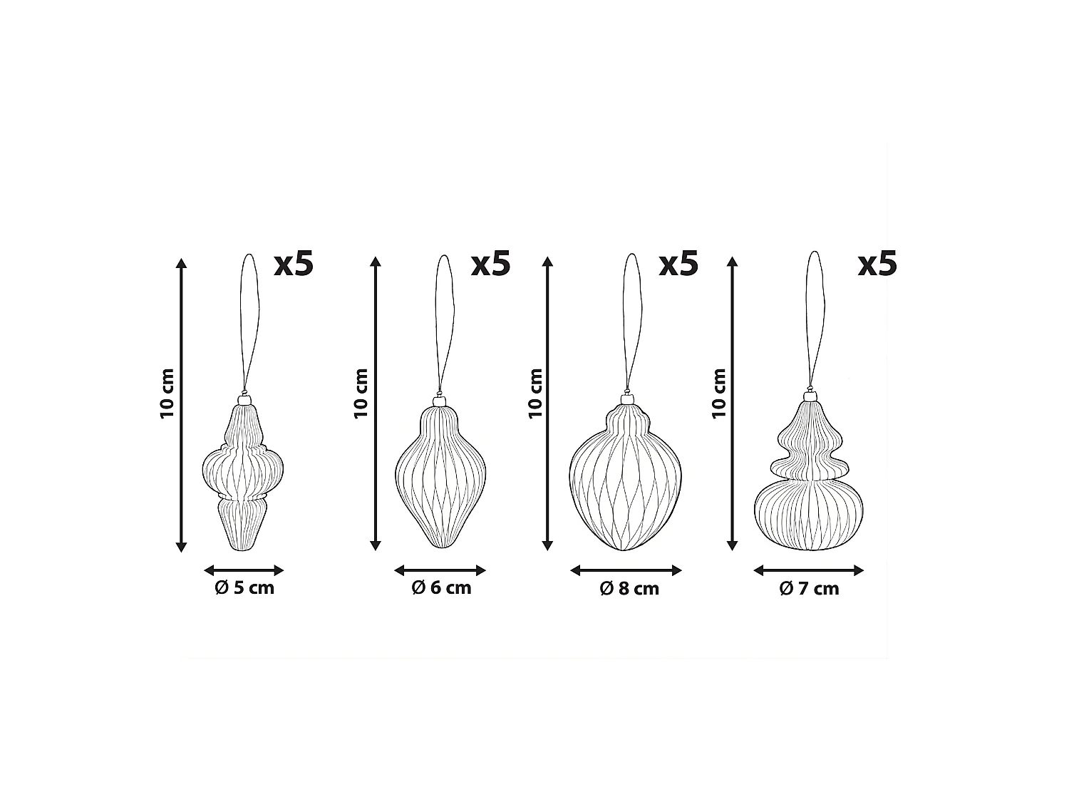 Lot de 20 décorations pour sapin de Noël ALTAELVA Papier Beige
