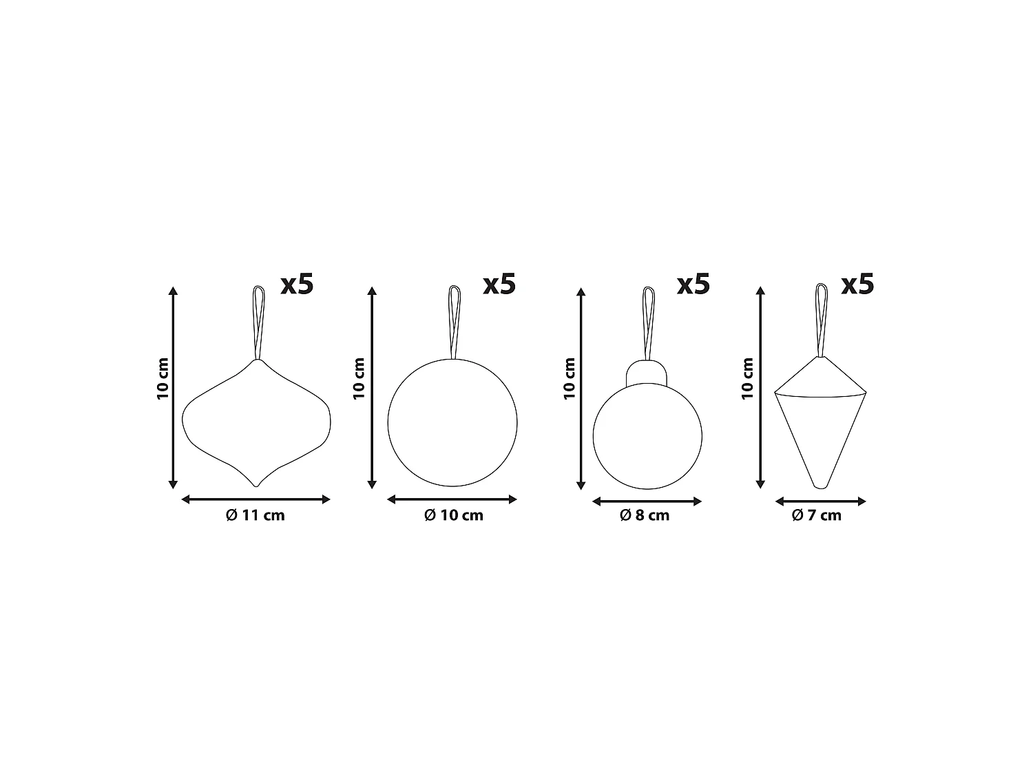 Lot de 20 décorations pour sapin de Noël JOLSTRA Papier Beige