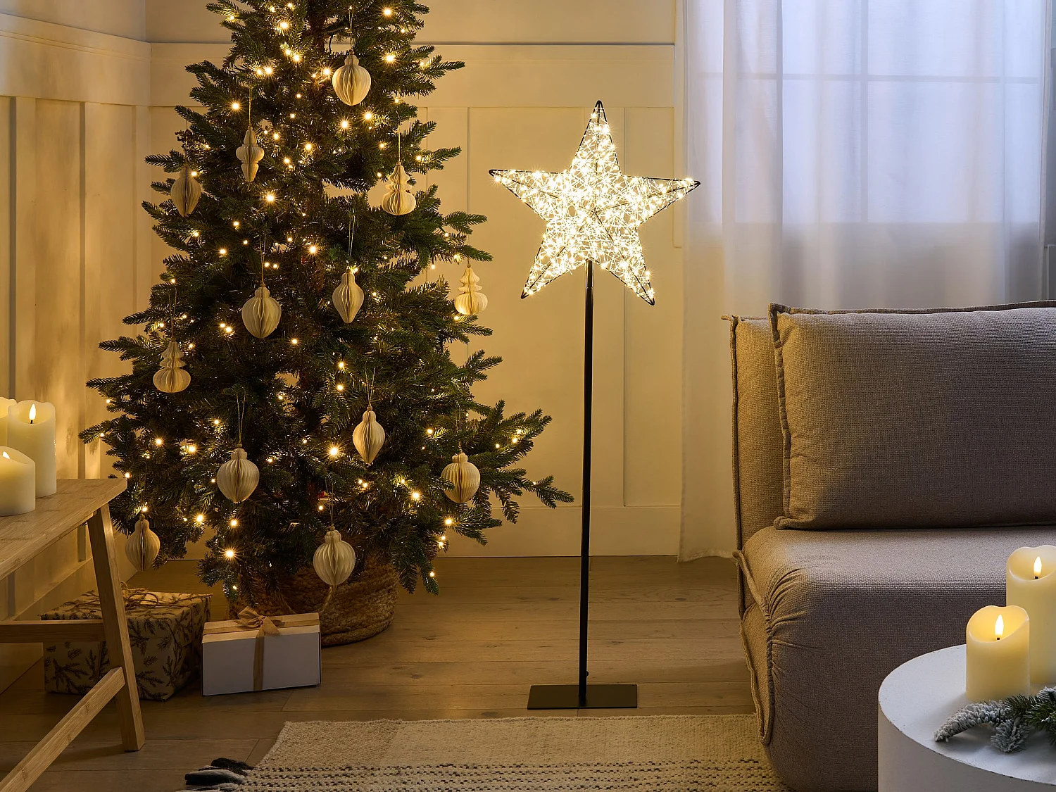 Décoration extérieure LED SANNAN 110 cm Étoile Noir