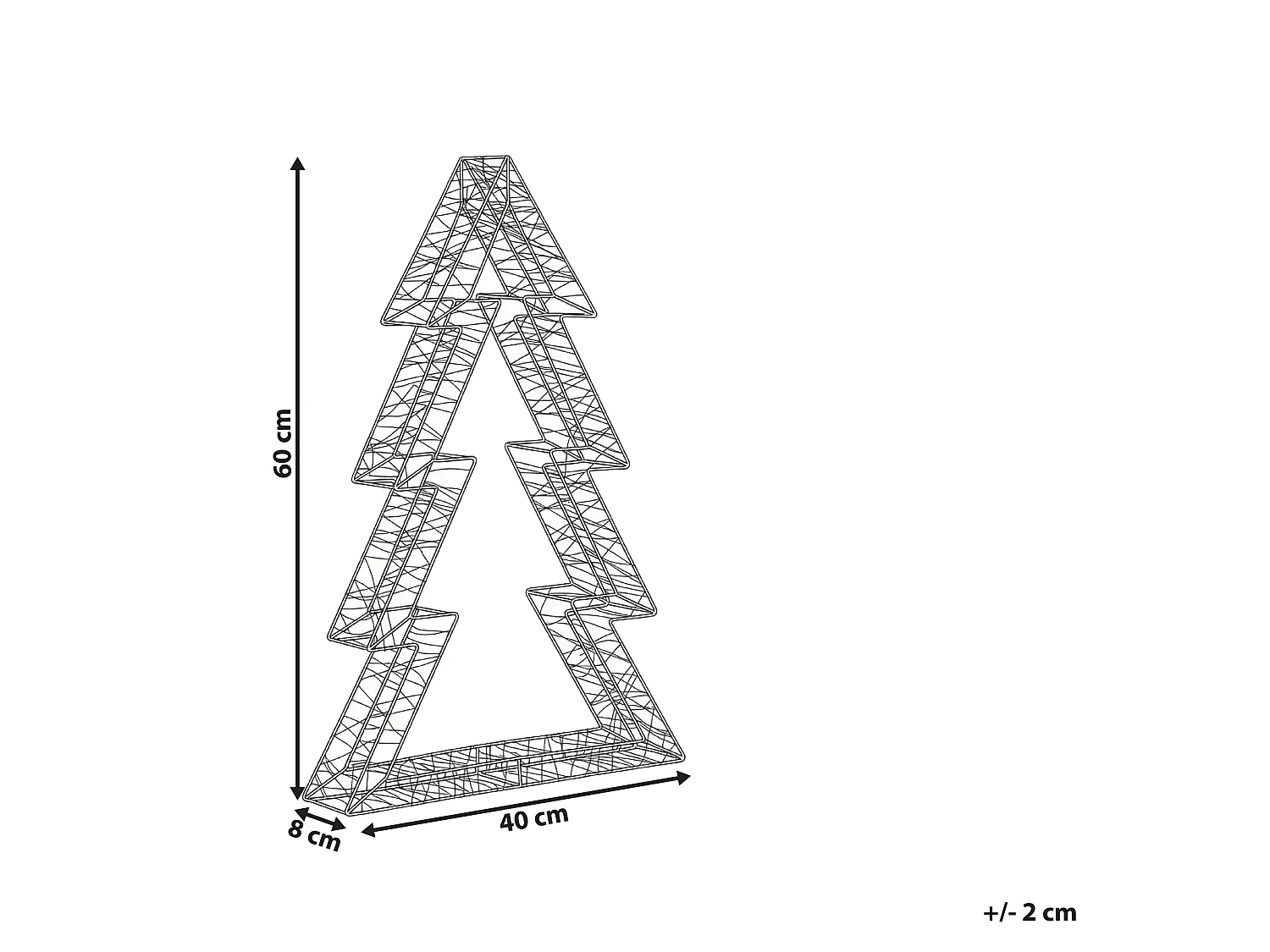 Décoration extérieure LED AKERAN 60 cm Arbre de Noël Argenté