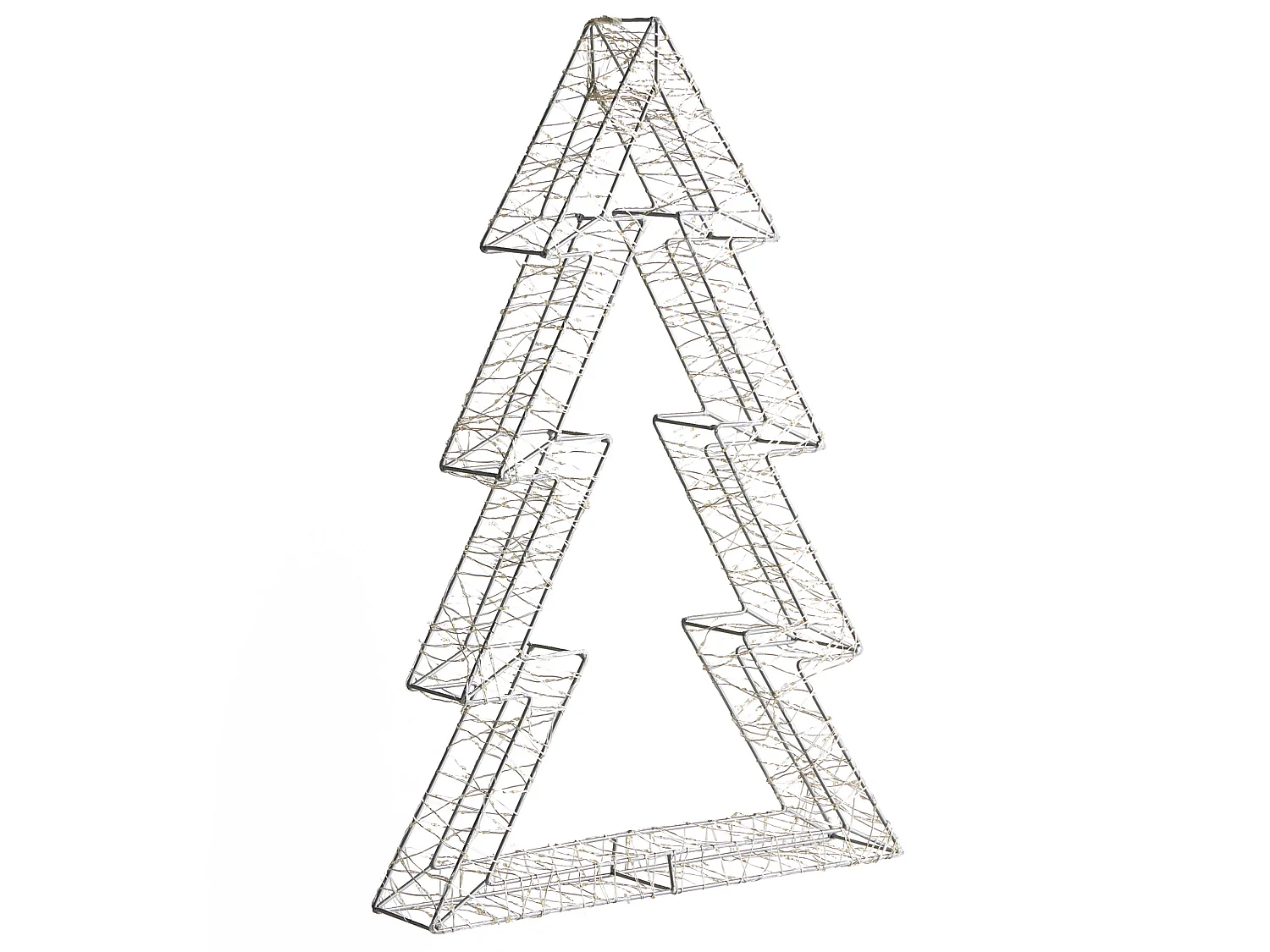 Décoration extérieure LED AKERAN 60 cm Arbre de Noël Argenté
