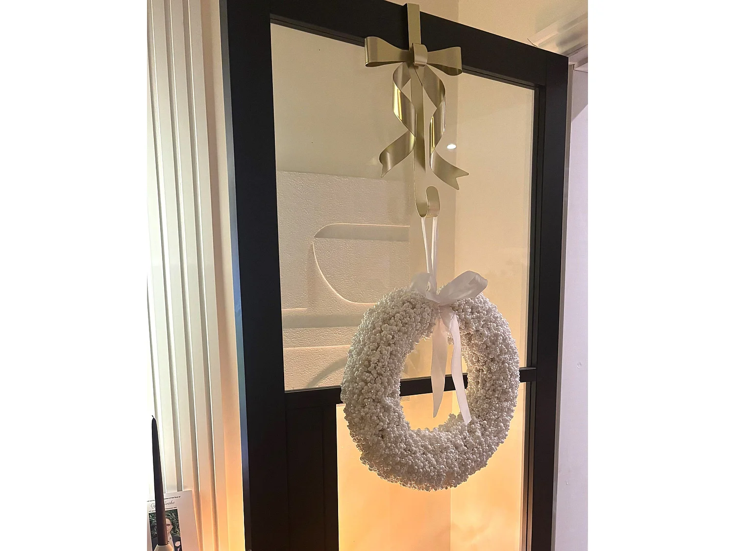 Couronne de Noël ARESJON 40 cm Blanc