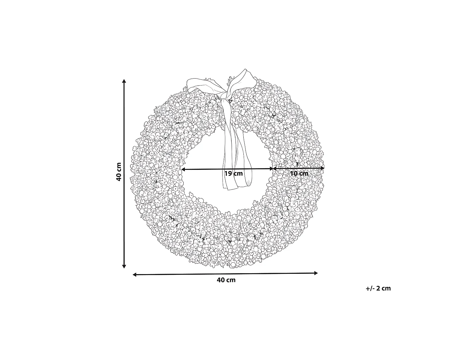 Couronne de Noël ARESJON 40 cm Blanc