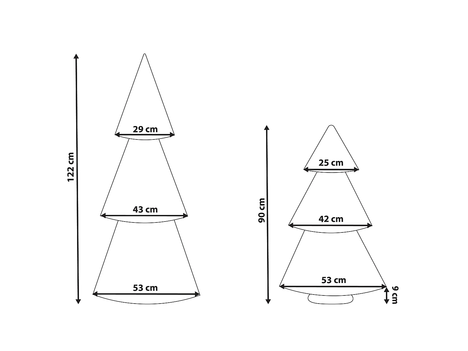 Lot de 2 décorations de Noël VEFSNA 90/122 cm Arbre de Noël Beige/vert