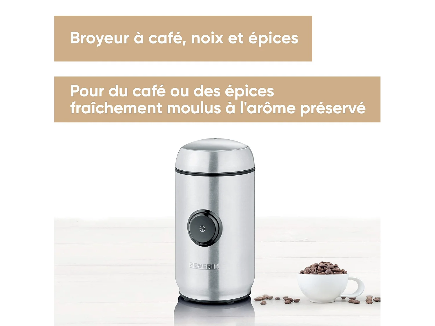 Severin KM 3879 Kaffeemühle aus Edelstahl 50g Kapazität Inox Schwarz