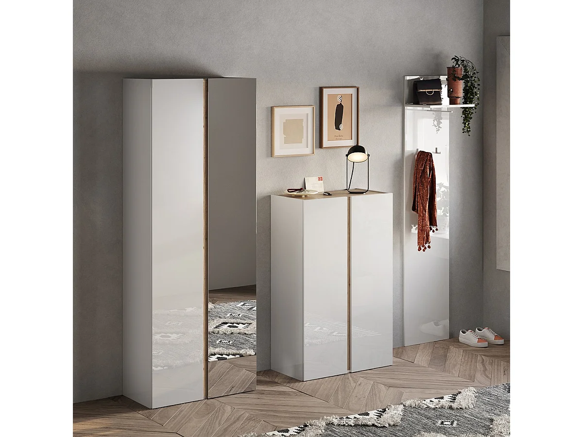 Meuble de rangement 2 portes 5 étagères réglables L70 cm - FRAME