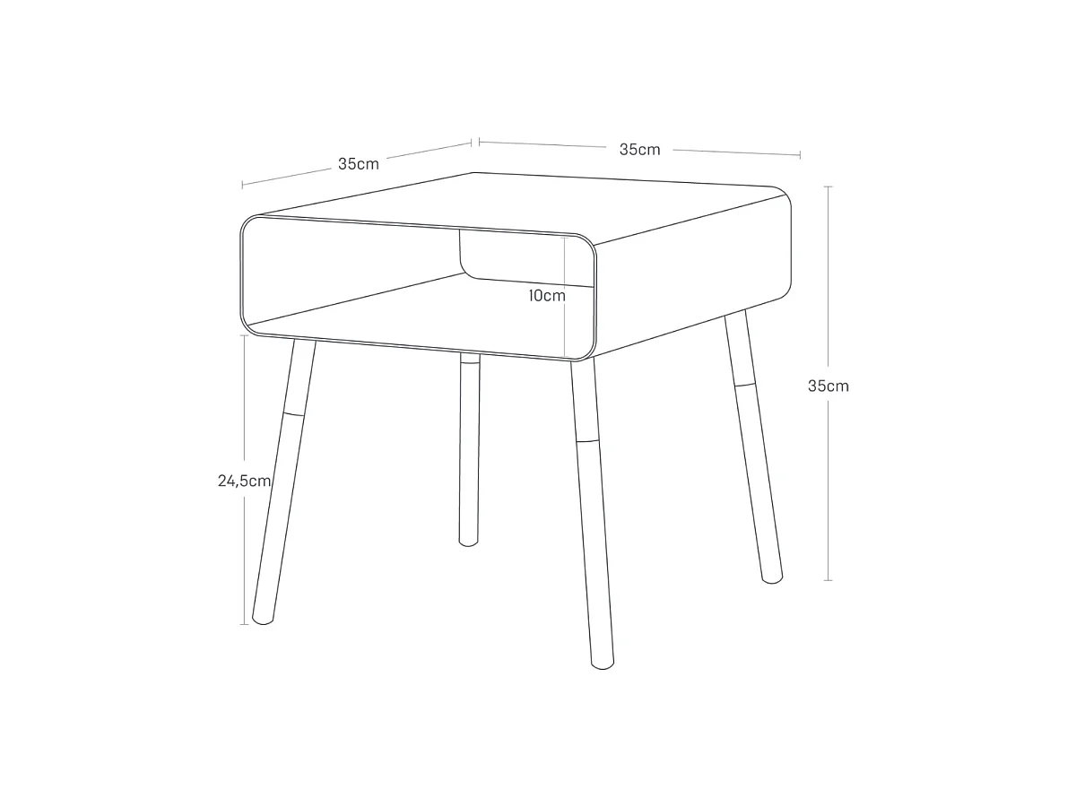 Kleine Eenvoudige Bijzettafel L35 cm - Metalen Stalen Ontwerp