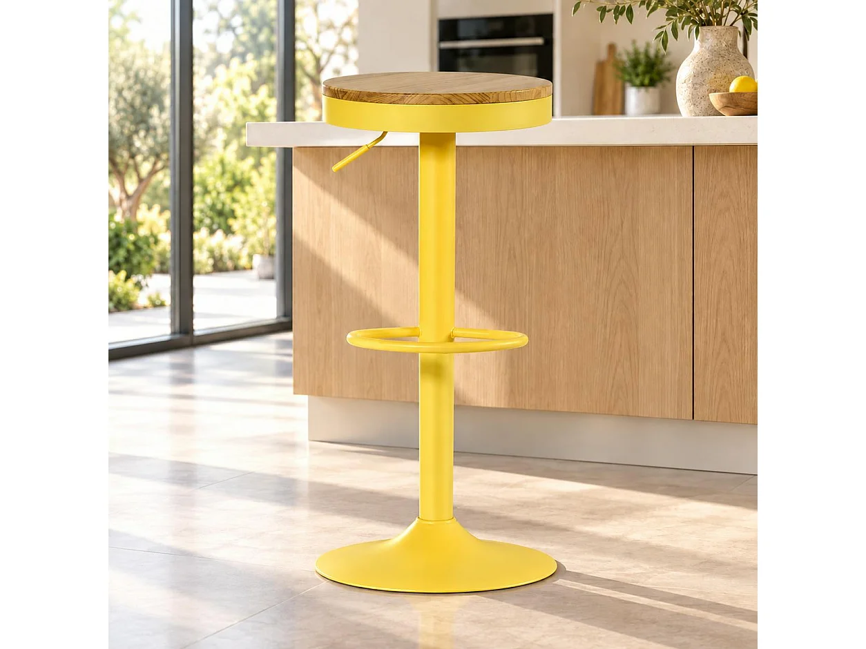 Tabouret de bar réglable métal jaune (lot de 2) LEEDS