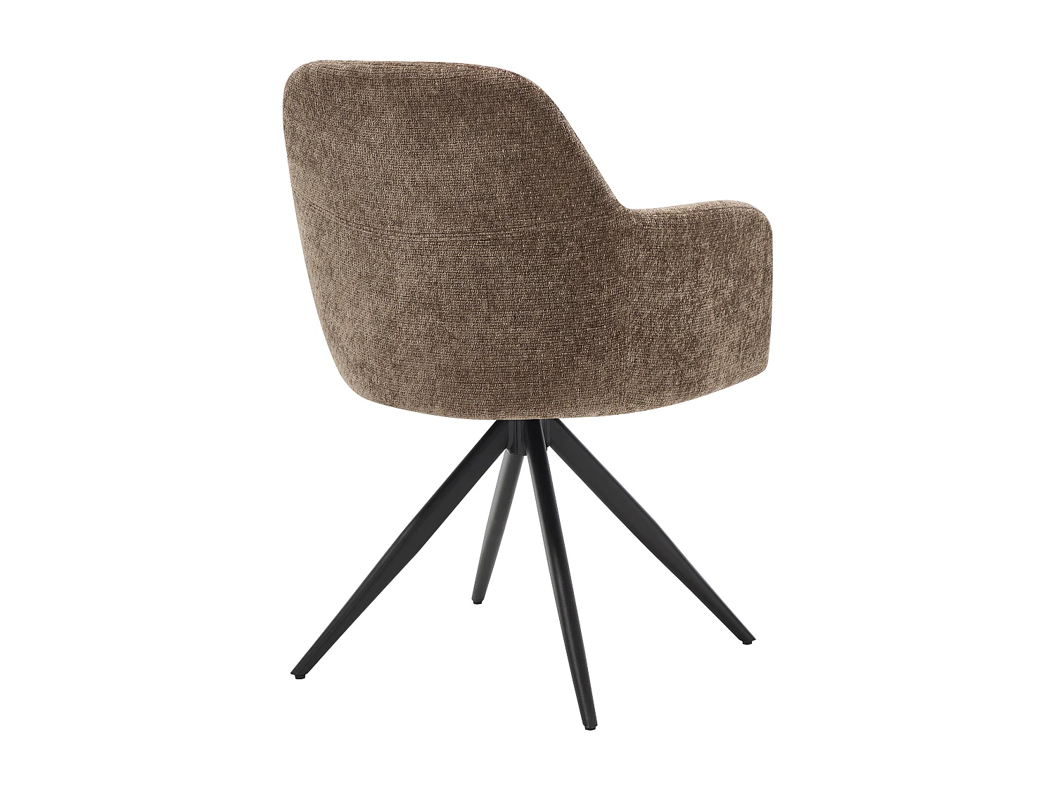 Lot de 2 chaises pivotantes avec accoudoirs en tissu texturé et métal noir - Taupe - ELEANA