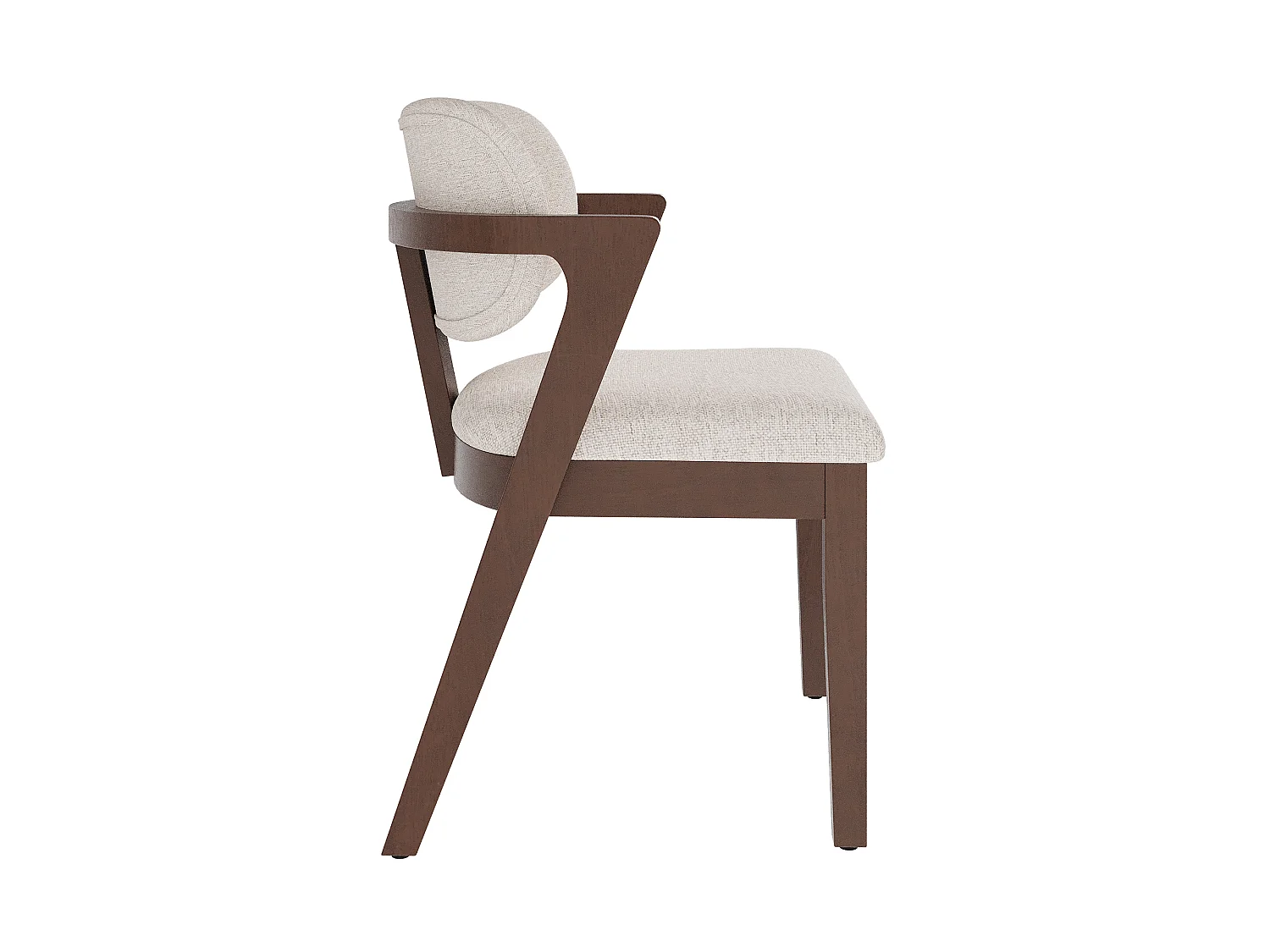 Lot de 4 chaises de salle à manger en bois massif - Confortables et respirantes - Style moderne - Revêtement en lin - Marron et beige