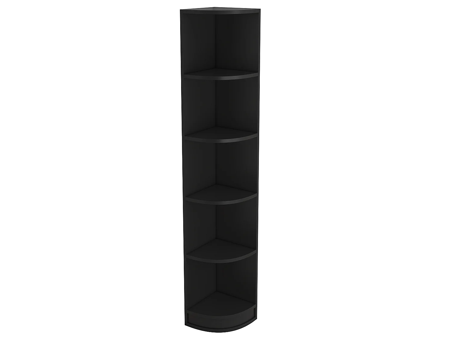 Bibliothèque, Étagère d'angle 42x30x180 cm - Avec 5 étagères - Design épuré - MDF - Noir