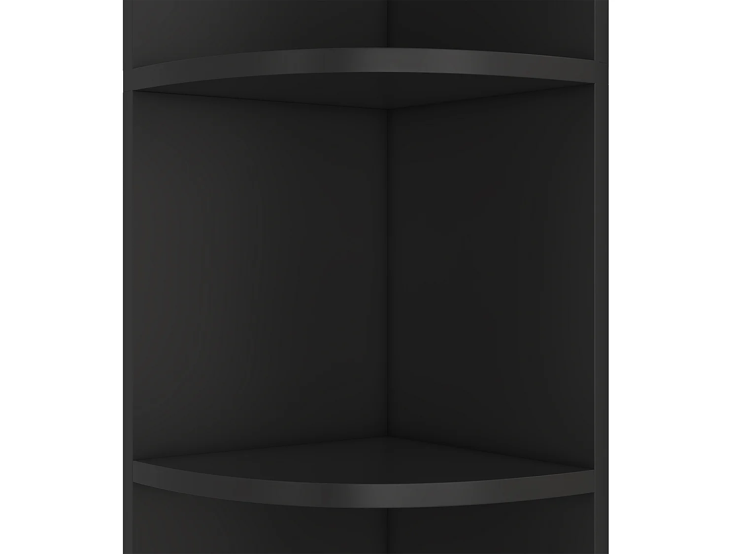 Bibliothèque, Étagère d'angle 42x30x180 cm - Avec 5 étagères - Design épuré - MDF - Noir