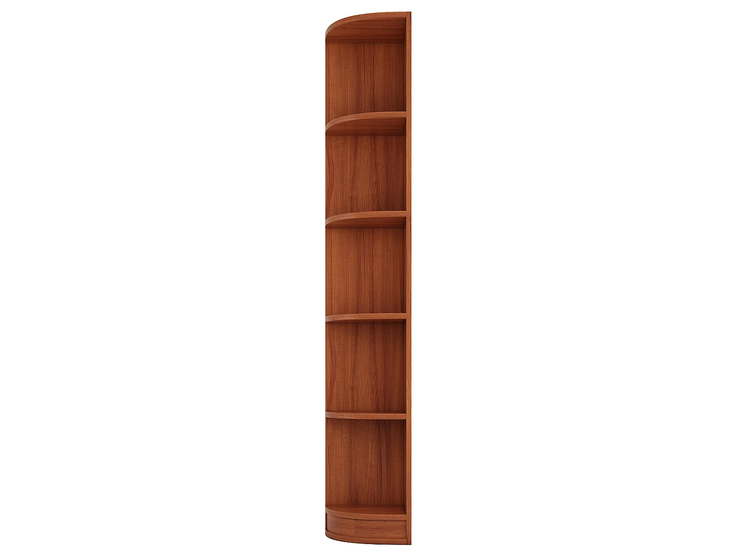 Bibliothèque, Étagère d'angle 42x30x180 cm - Avec 5 étagères - Design épuré - MDF - Marron