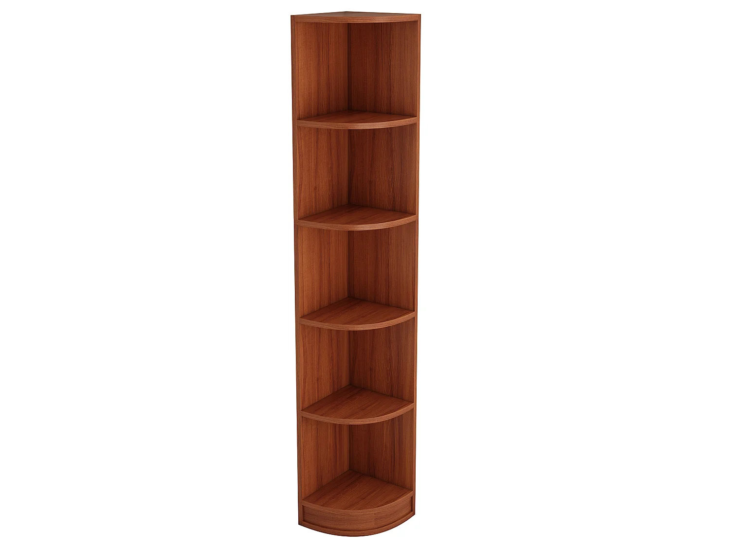 Bibliothèque, Étagère d'angle 42x30x180 cm - Avec 5 étagères - Design épuré - MDF - Marron