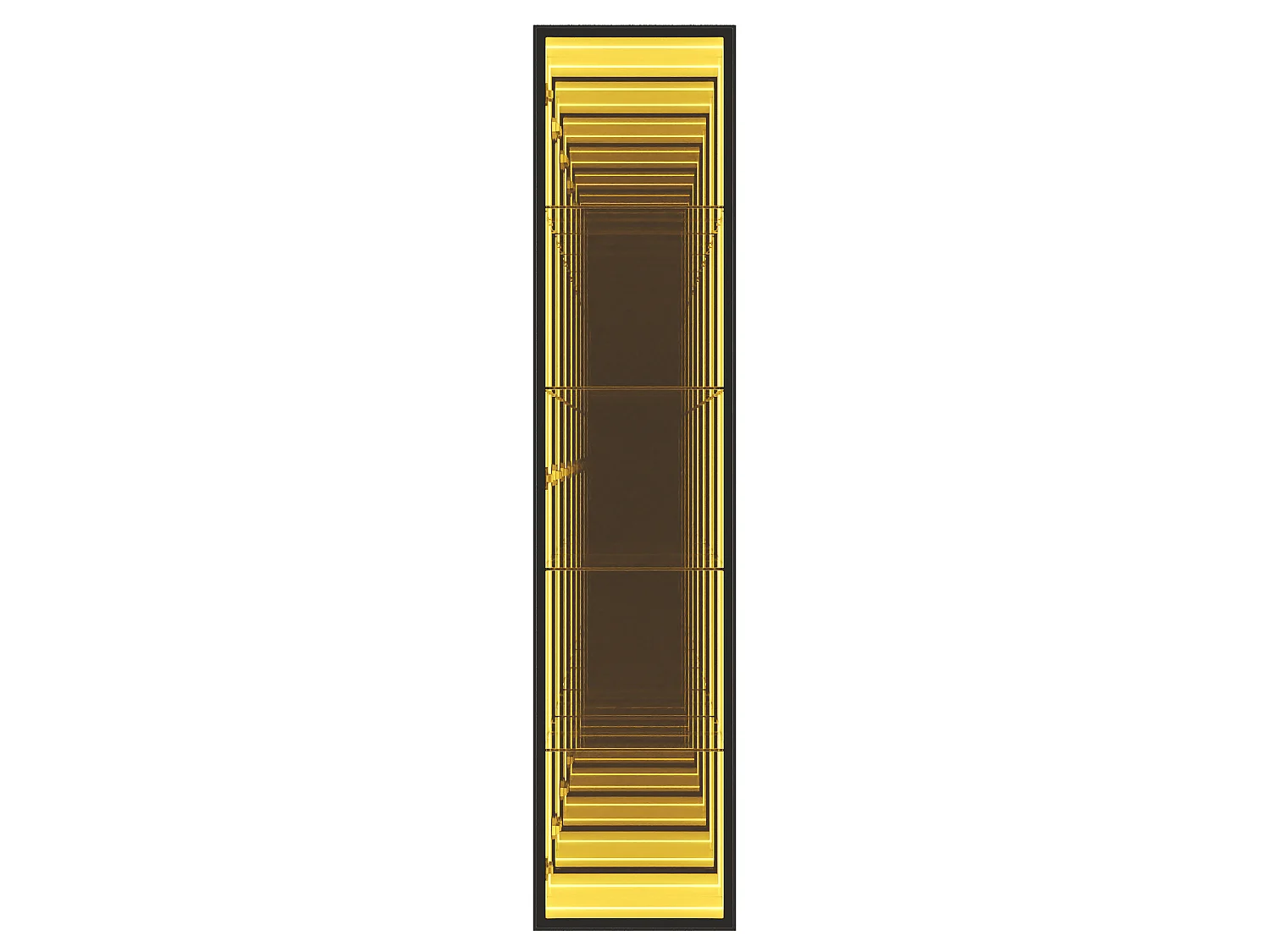 Vitrine 30x30x160 cm - Éclairage LED - 1 porte et 3 compartiments de rangement - Étagères réglables - MDF+Verre - Blanc