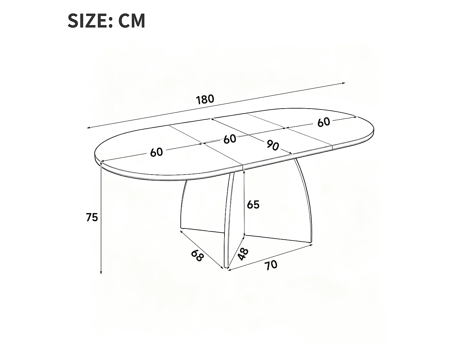 Table à manger extensible 120/180x90x75 cm - 6 à 8 personnes - Design à coins arrondis - Finition noyer - Marron