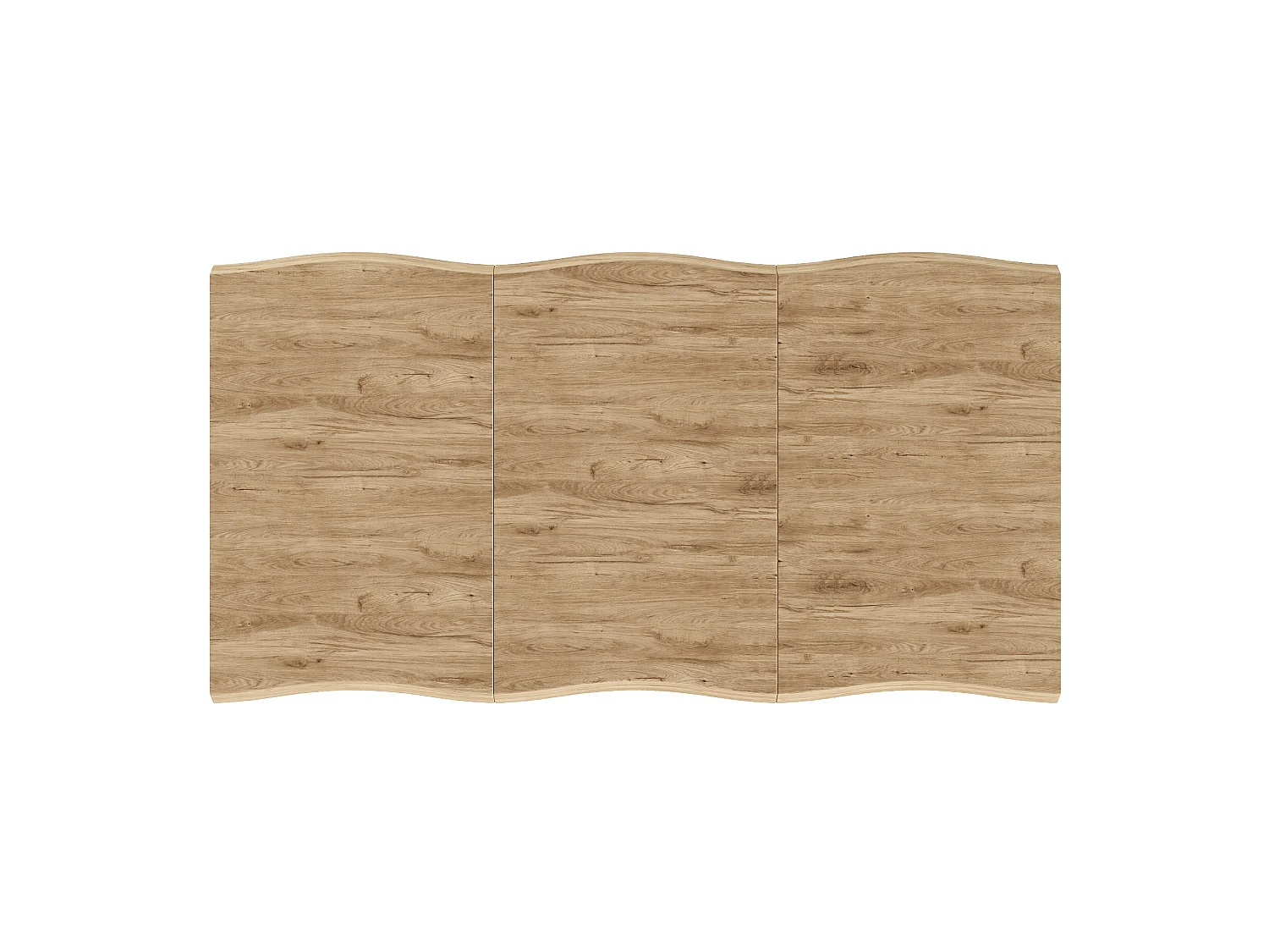 Table à manger 160 x 78 x 75 cm - Pour 4 à 6 personnes - Plateau épais ondulé - Pieds en métal en X - MDF - Naturel