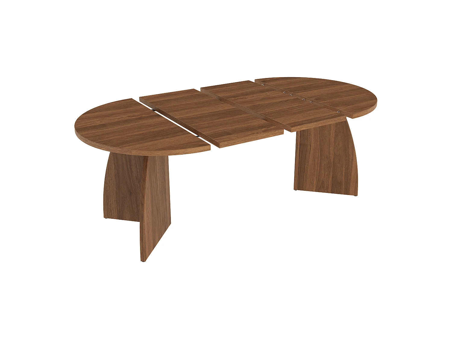Table à manger extensible 100/140/180 x 100 cm - Capacité de 4 à 8 personnes - Plateau ovale en travertin - Marron