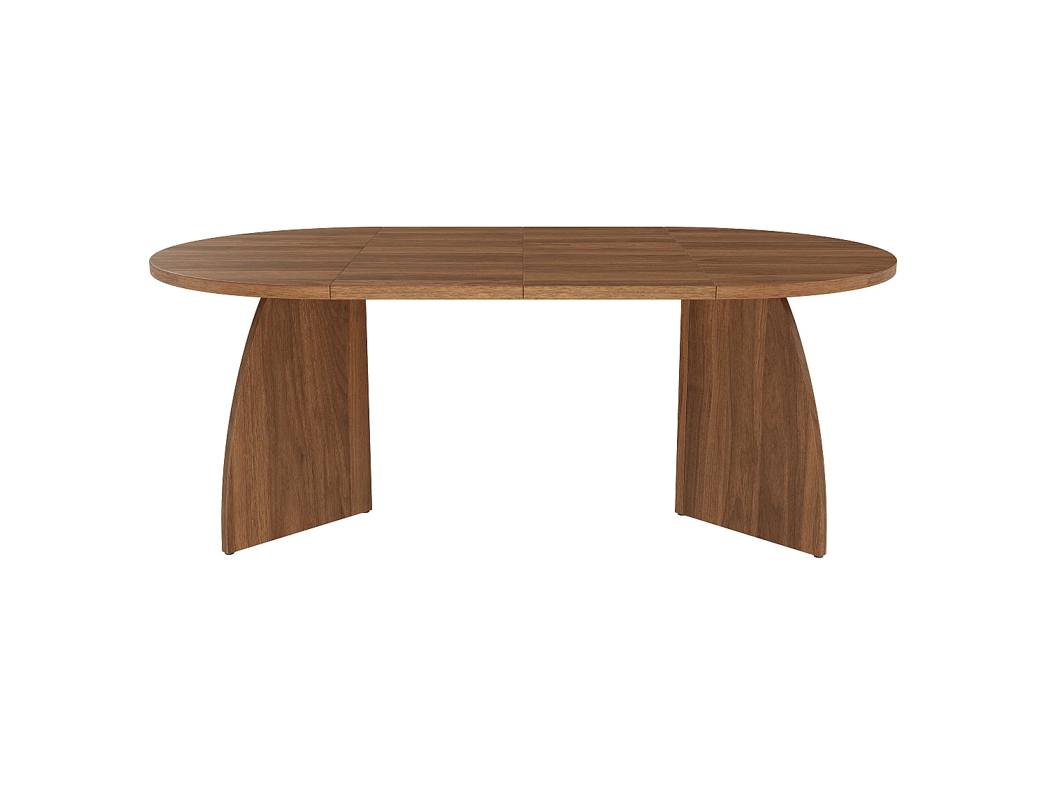 Table à manger extensible 100/140/180 x 100 cm - Capacité de 4 à 8 personnes - Plateau ovale en travertin - Marron