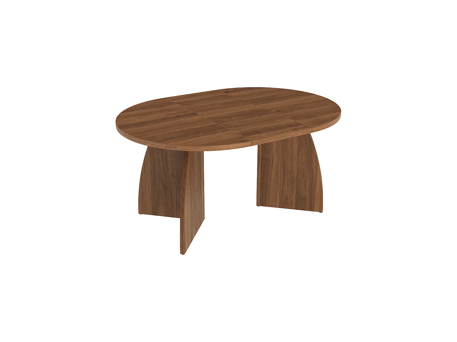 Table à manger extensible 100/140/180 x 100 cm - Capacité de 4 à 8 personnes - Plateau ovale en travertin - Marron