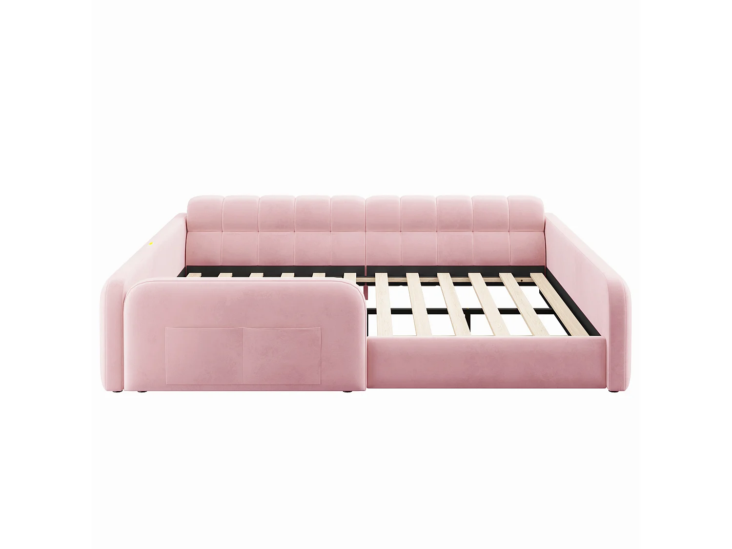 Lit rembourré pour enfant 140 x 200 cm – avec 1 tiroir – avec veilleuse – Rose (matelas non inclus)