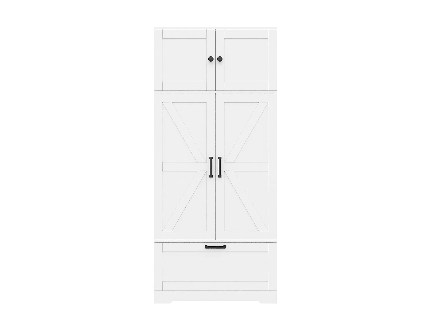Køkkenskab 80x35x180cm - med 3 døre og 2 skuffer - med justerbare hylder - Hvid