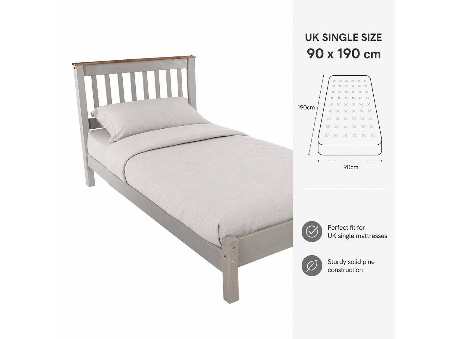 Corona Bed Frame with Slatted Headboard