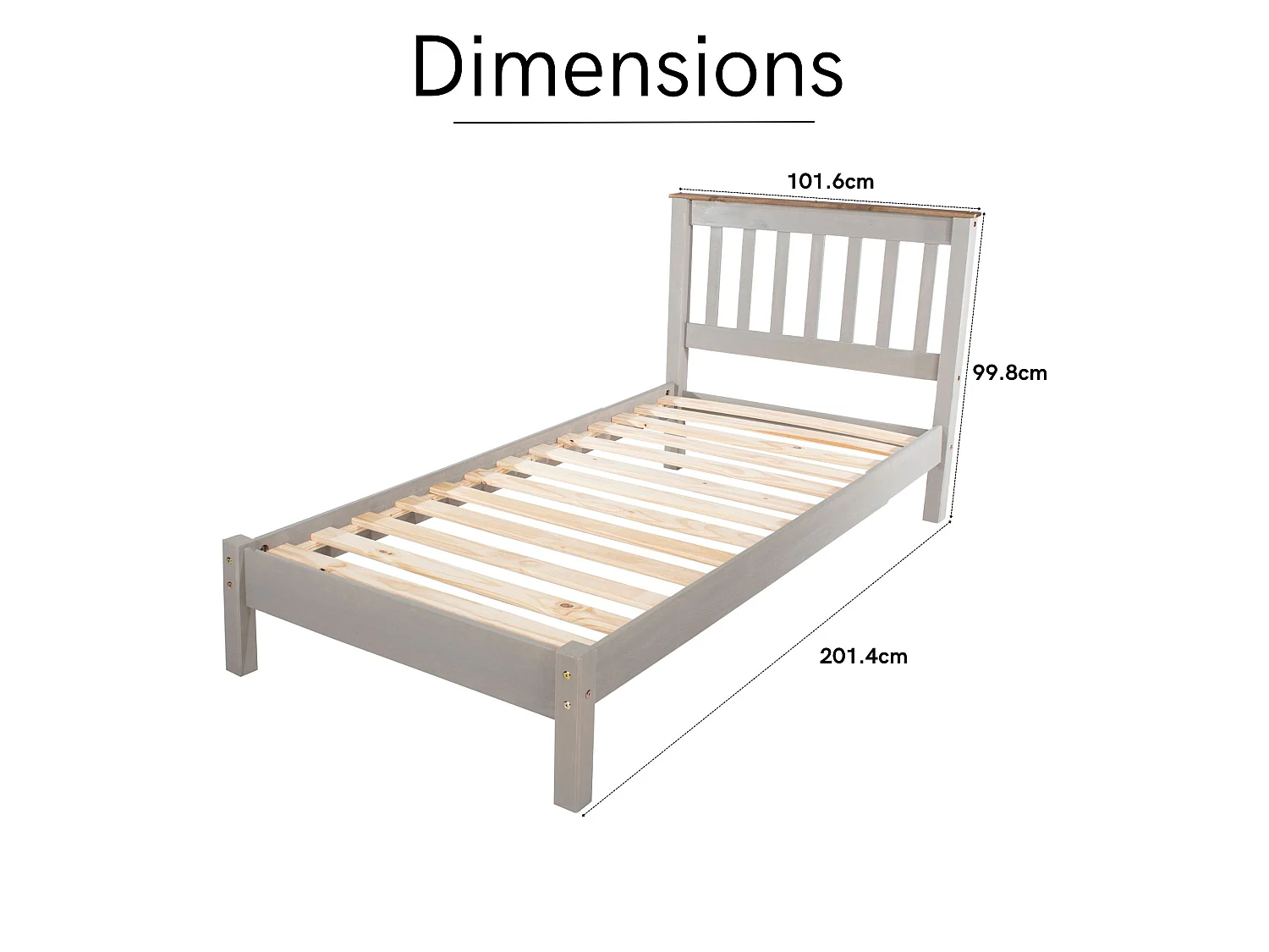 Corona Bed Frame with Slatted Headboard