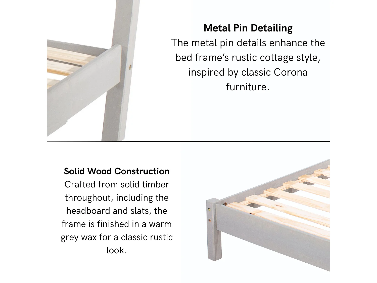 Corona Bed Frame with Slatted Headboard