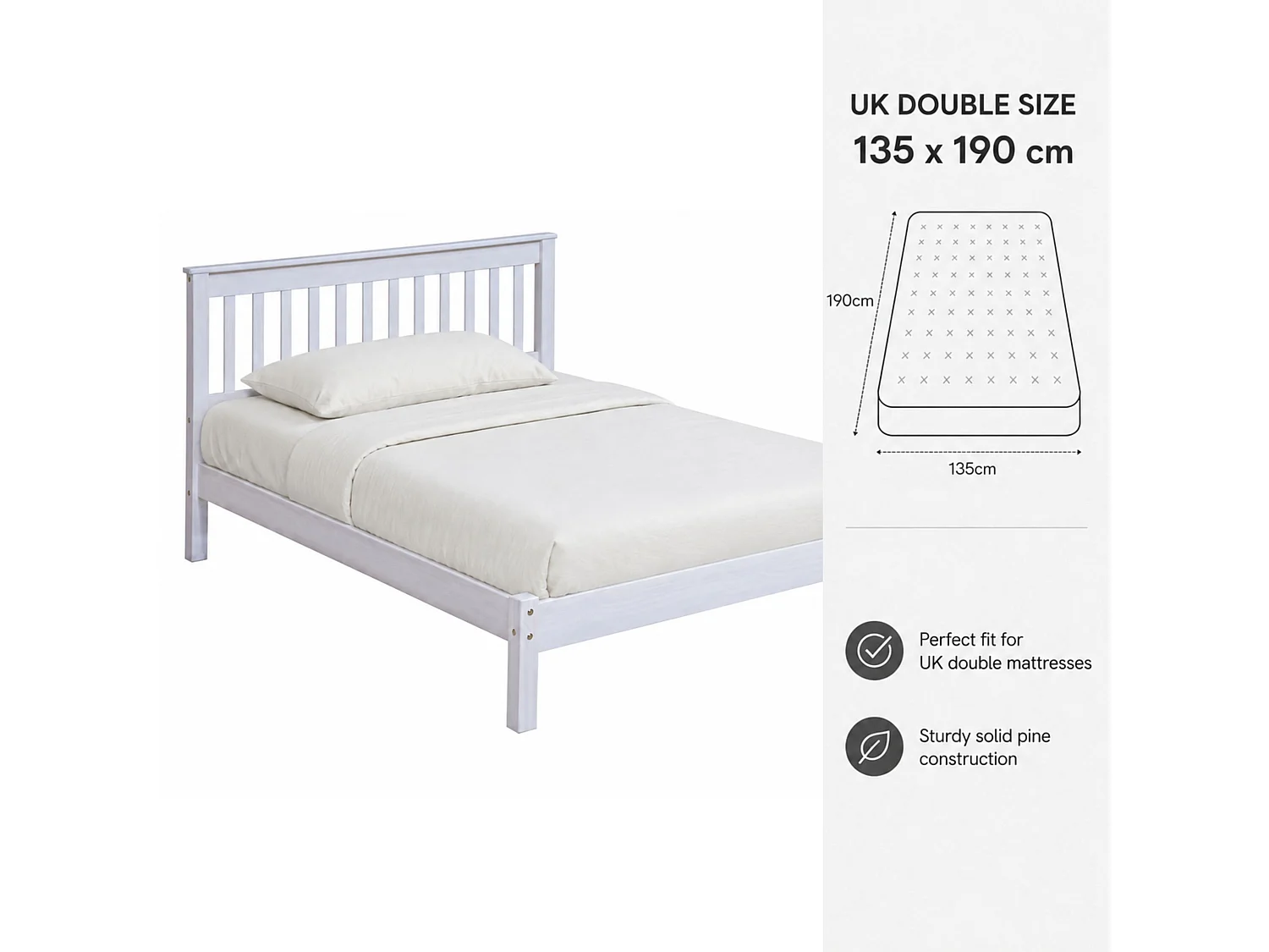 Corona Bed Frame with Slatted Headboard