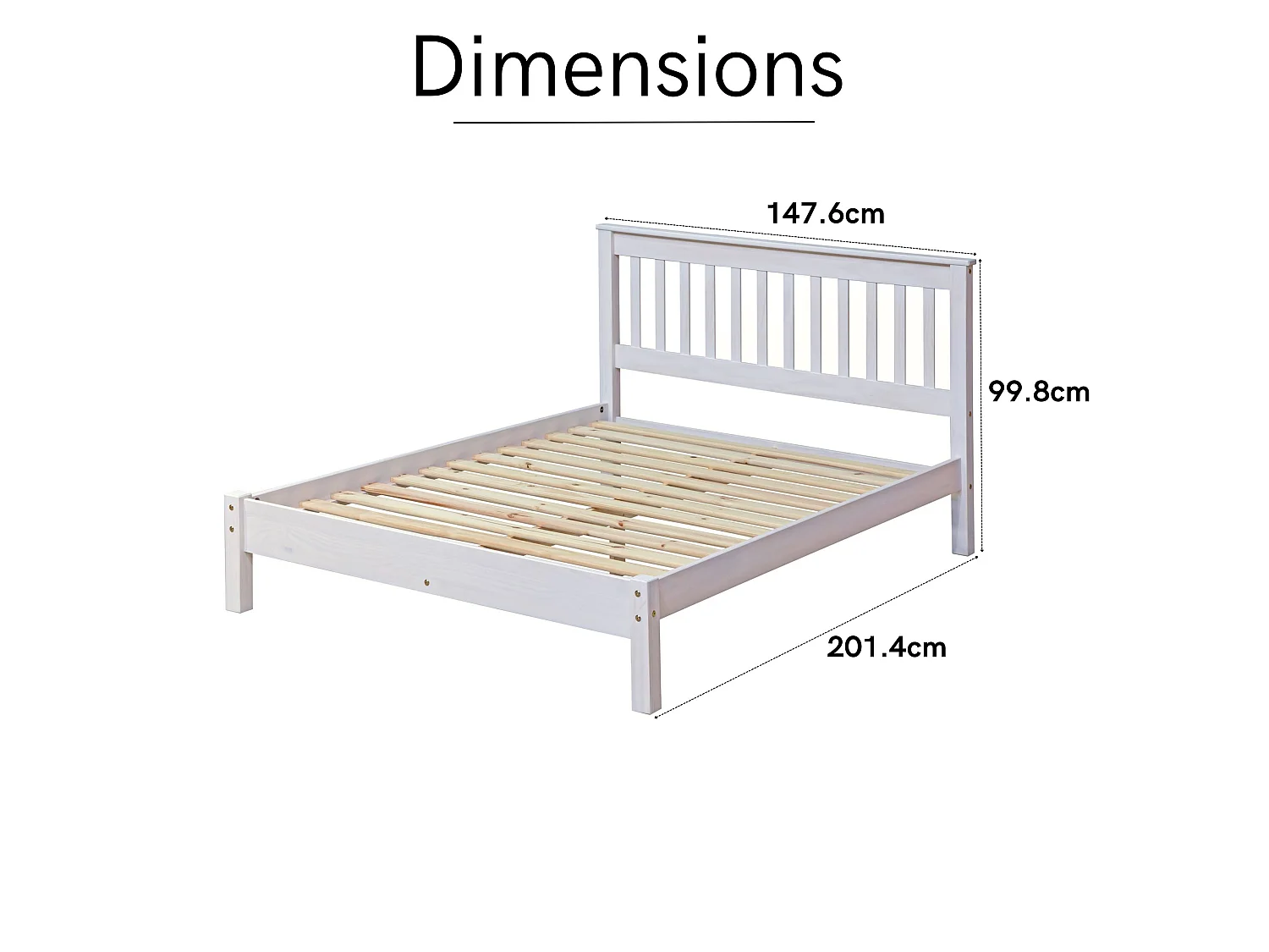 Corona Bed Frame with Slatted Headboard