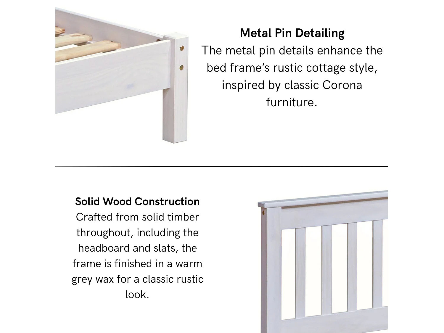 Corona Bed Frame with Slatted Headboard