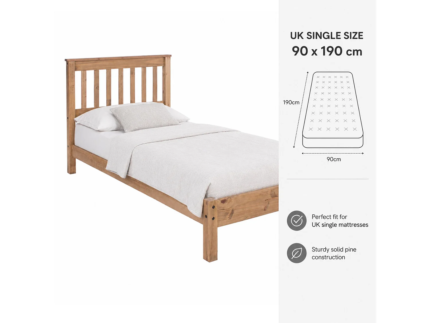 Corona Bed Frame with Slatted Headboard