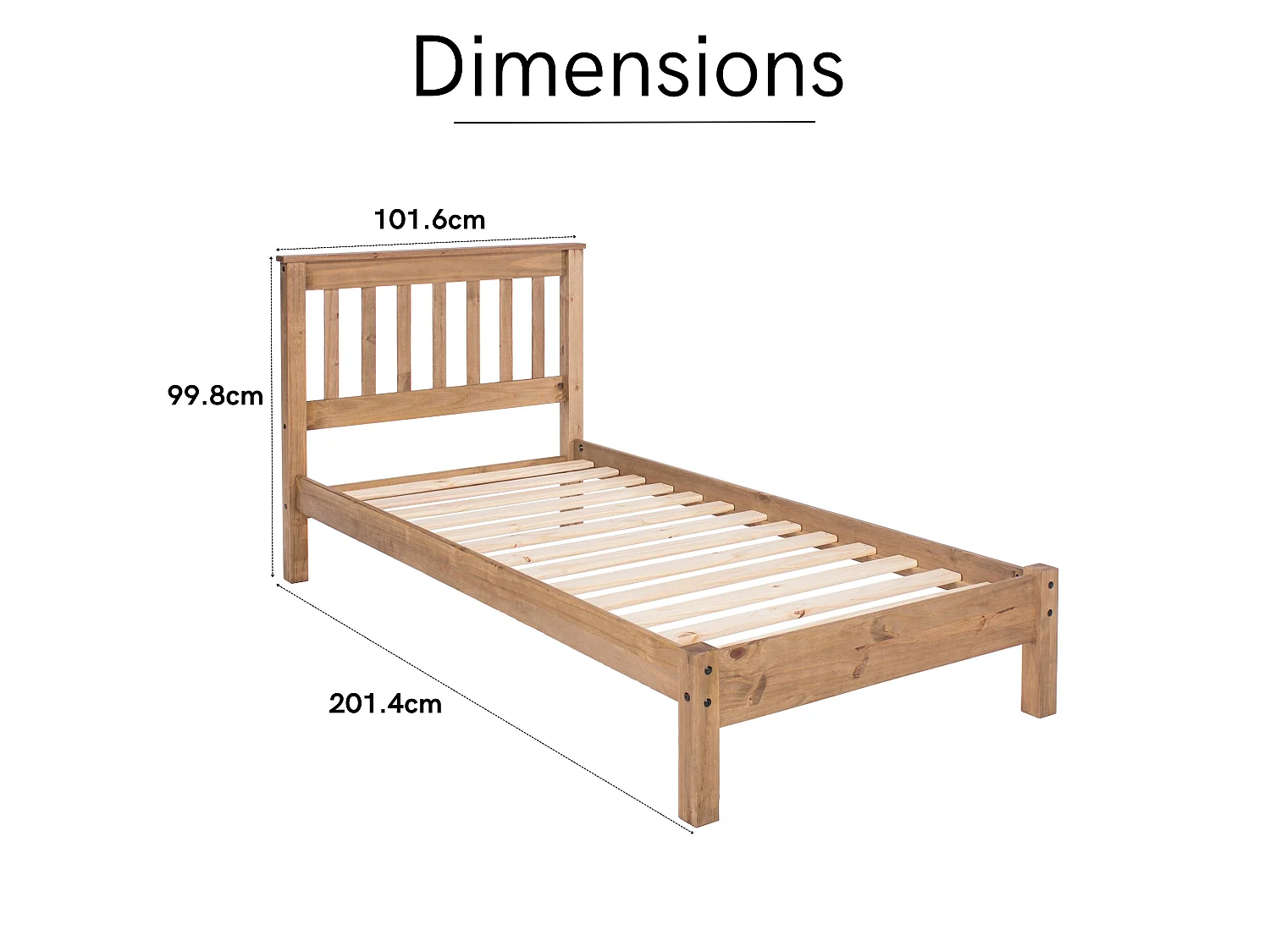 Corona Bed Frame with Slatted Headboard