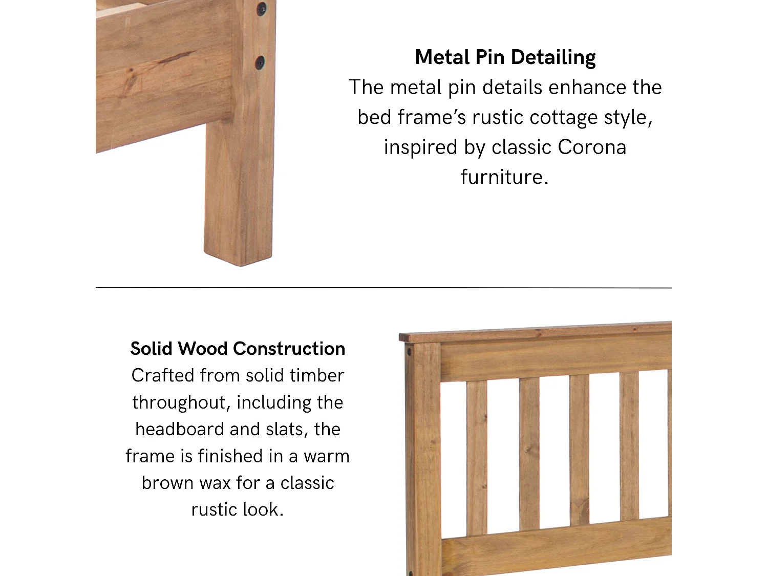 Corona Bed Frame with Slatted Headboard