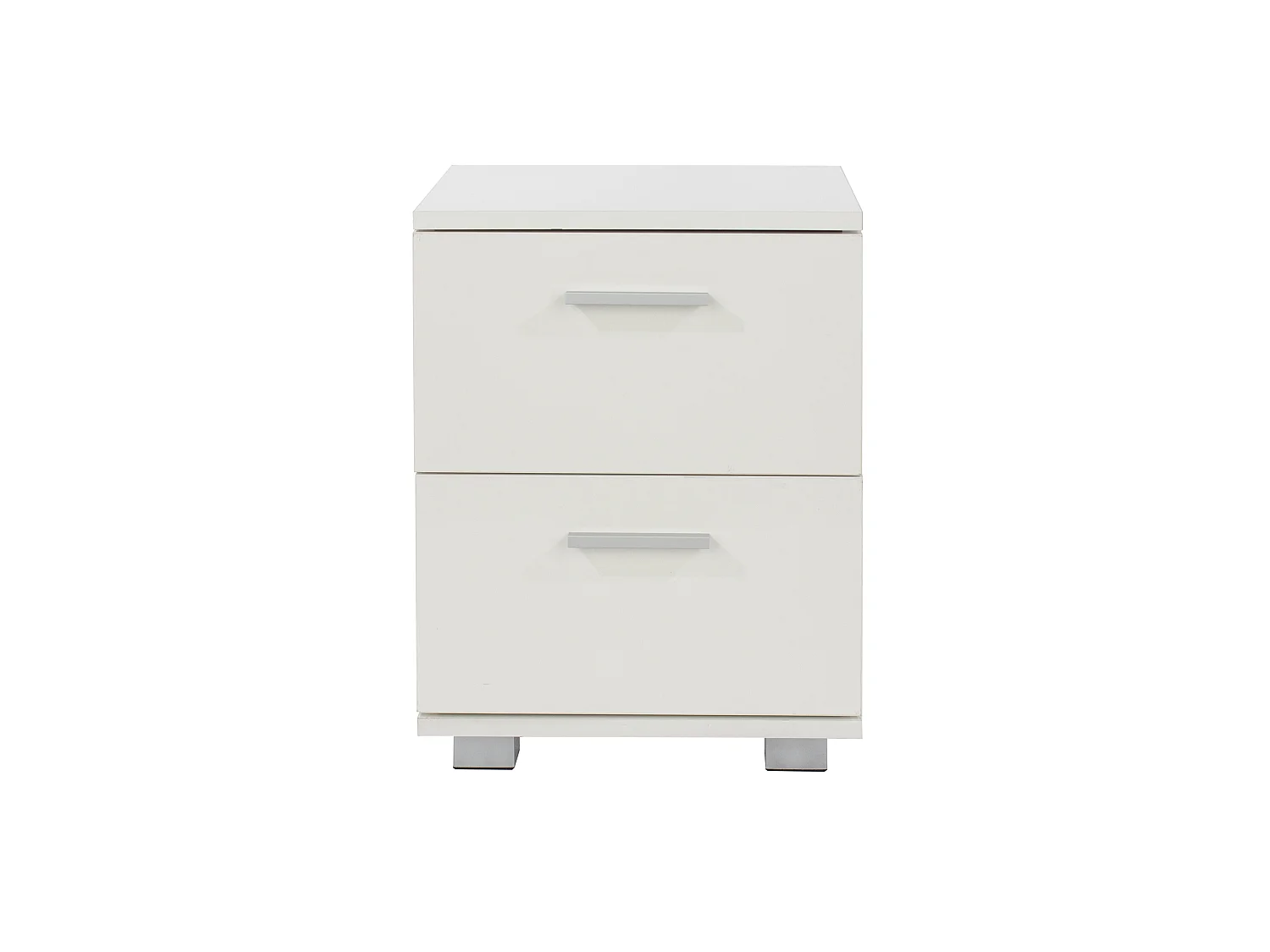 Lido Modern 2-Drawer White Bedside Cabinet