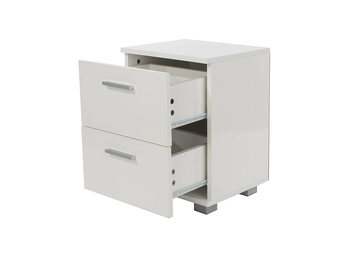 Lido Modern 2-Drawer White Bedside Cabinet