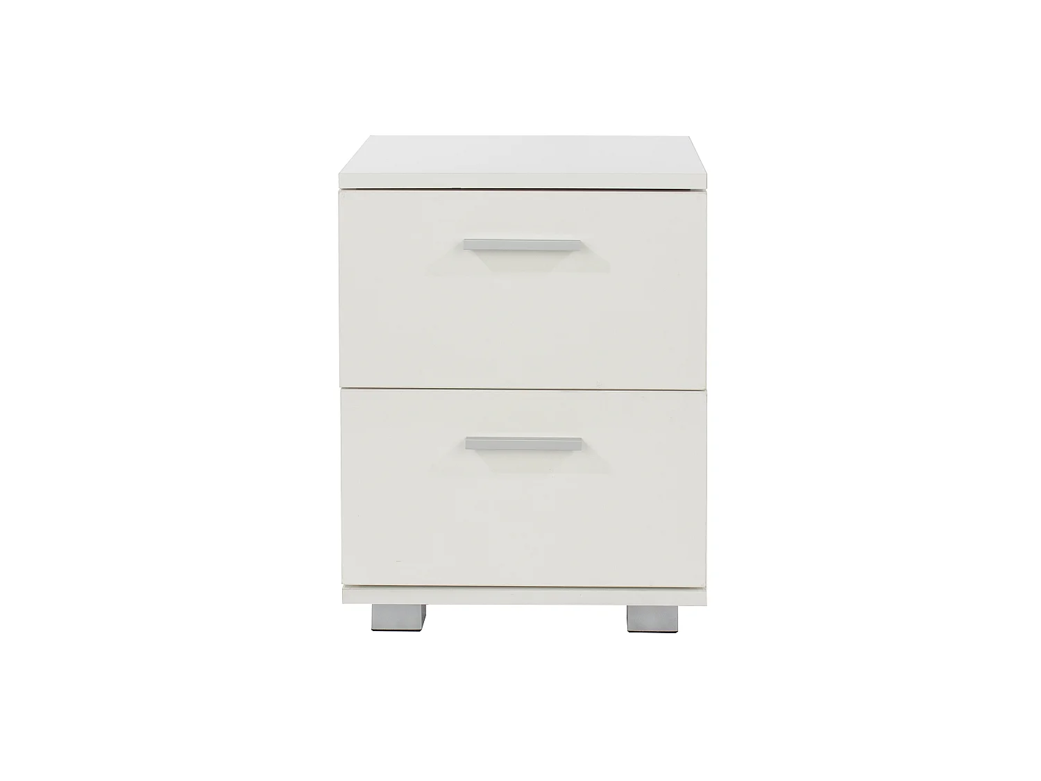 Pair of Lido Modern 2-Drawer White Bedside Cabinets, Set of 2