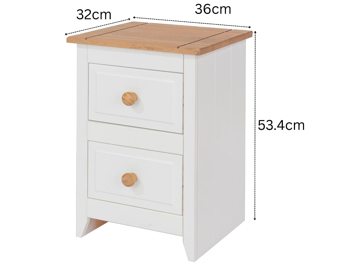 Pair of Capri Coastal 2-Drawer Petite Bedside Cabinets, White Finish, Set of 2