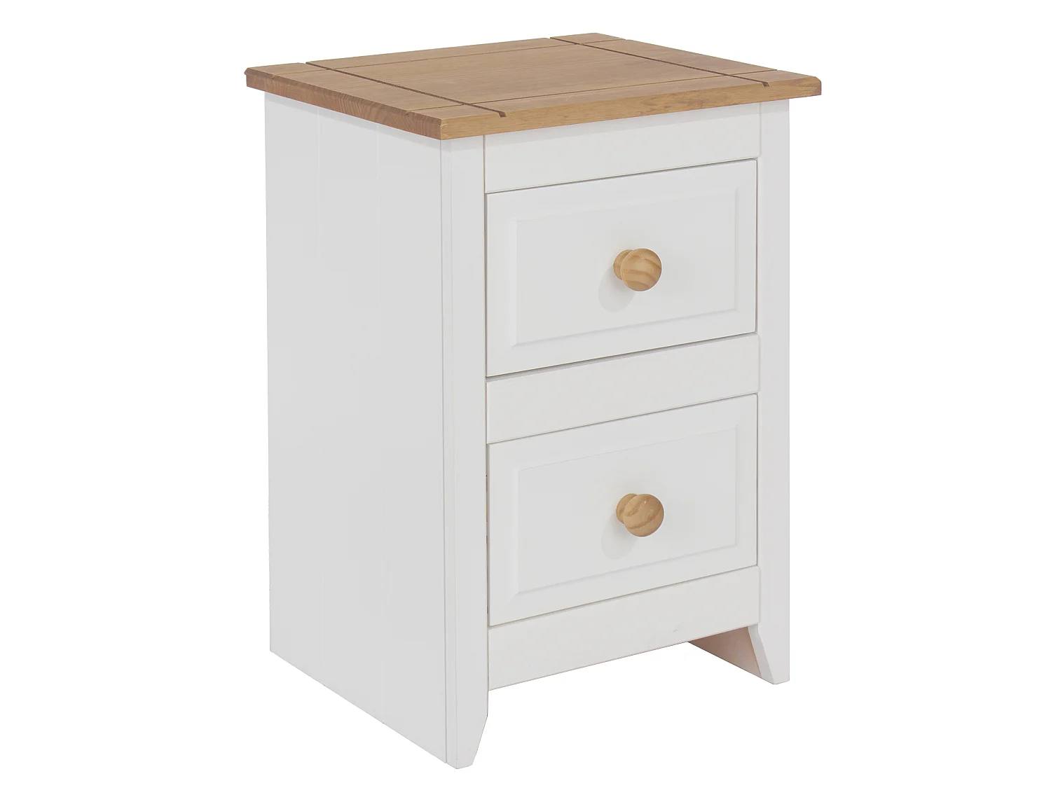 Pair of Capri Coastal 2-Drawer Petite Bedside Cabinets, White Finish, Set of 2