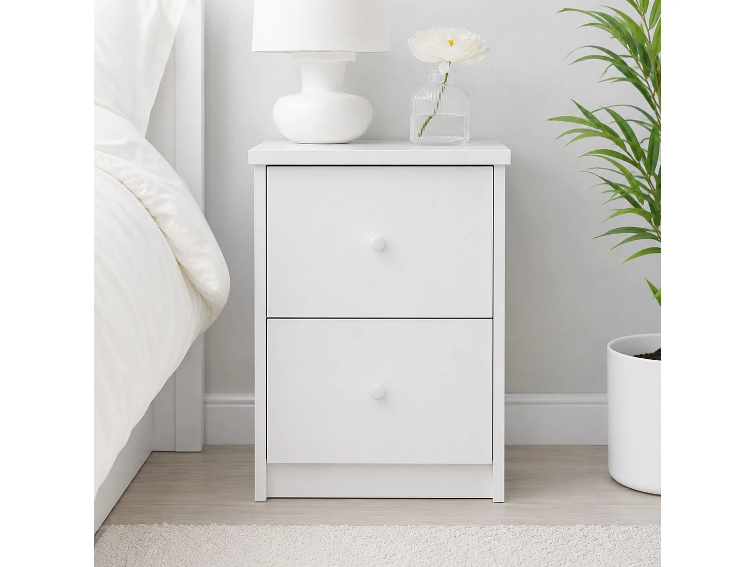 Freya 2-Drawer Modern Bedside Cabinet