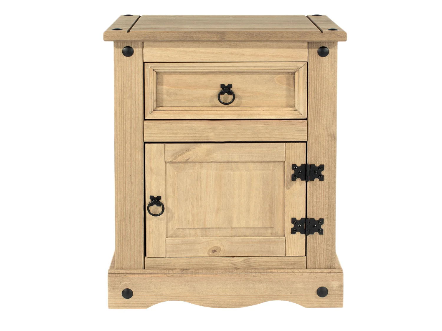 Pair of Corona 1 Door, 1 Drawer Bedside Cabinets, Set of 2