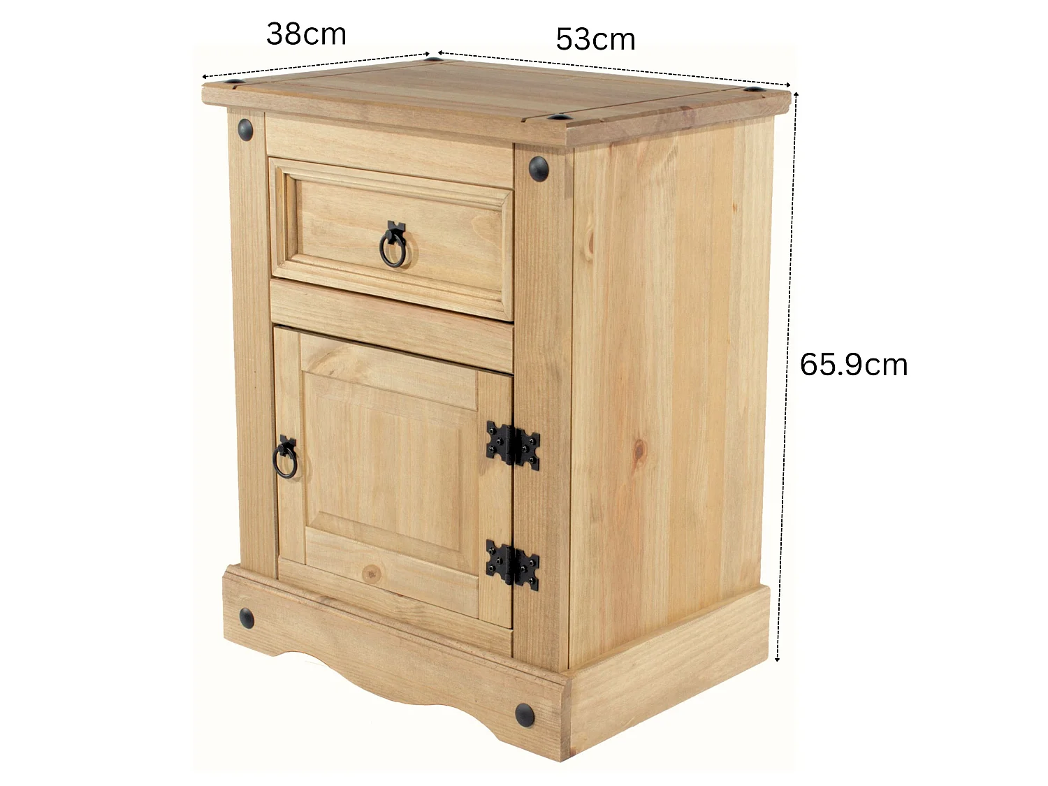 Pair of Corona 1 Door, 1 Drawer Bedside Cabinets, Set of 2