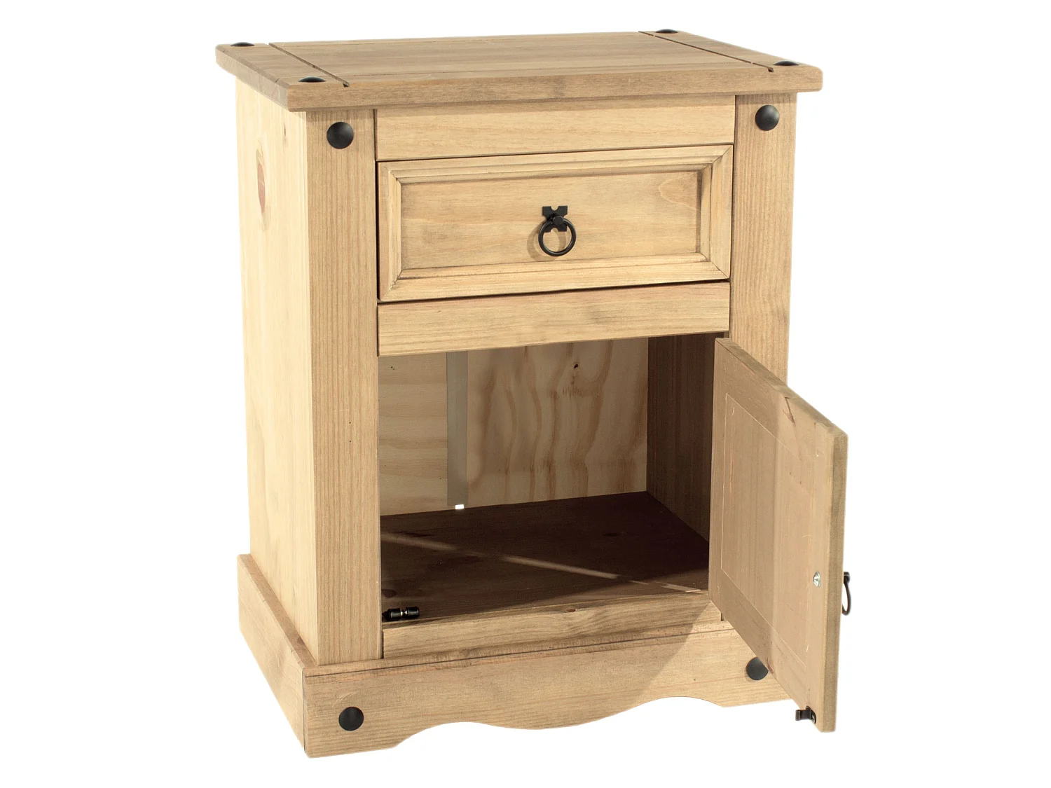 Pair of Corona 1 Door, 1 Drawer Bedside Cabinets, Set of 2